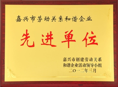 2012嘉兴市劳动关系和诣企业先进单位