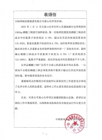 秦山化学项目：2022.1.29秦山化学处关于康丽娟小我私家表扬信（剖析四科）